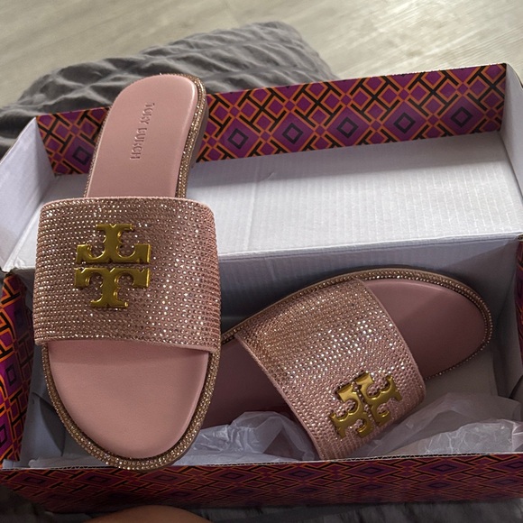 Tory Burch Shoes - Tory Burch Pink and Gold Embellished Sandals